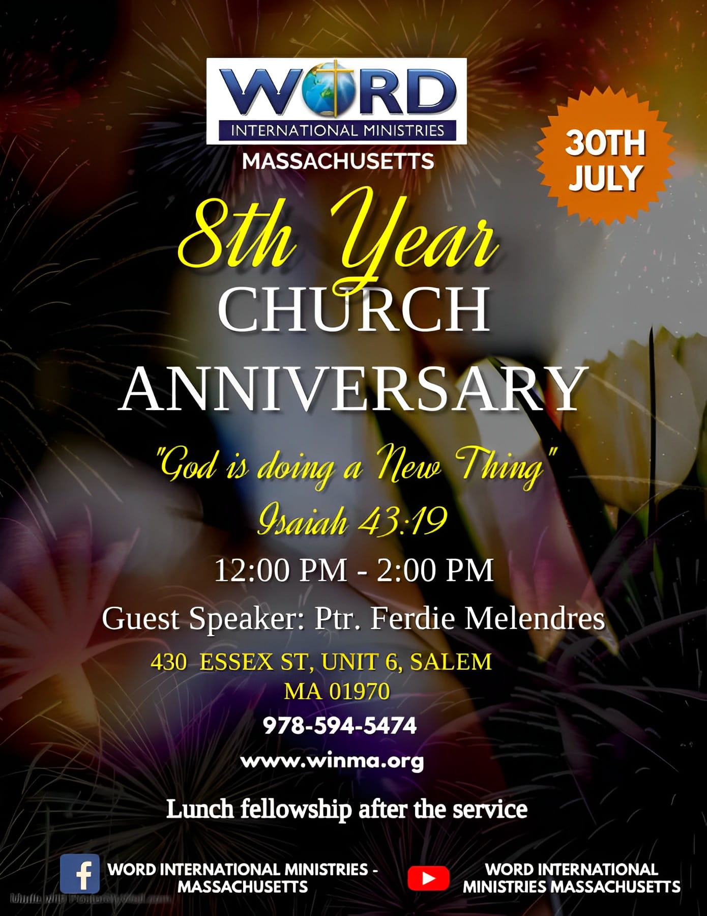 Word International Ministries Massachusetts 8th anniversary